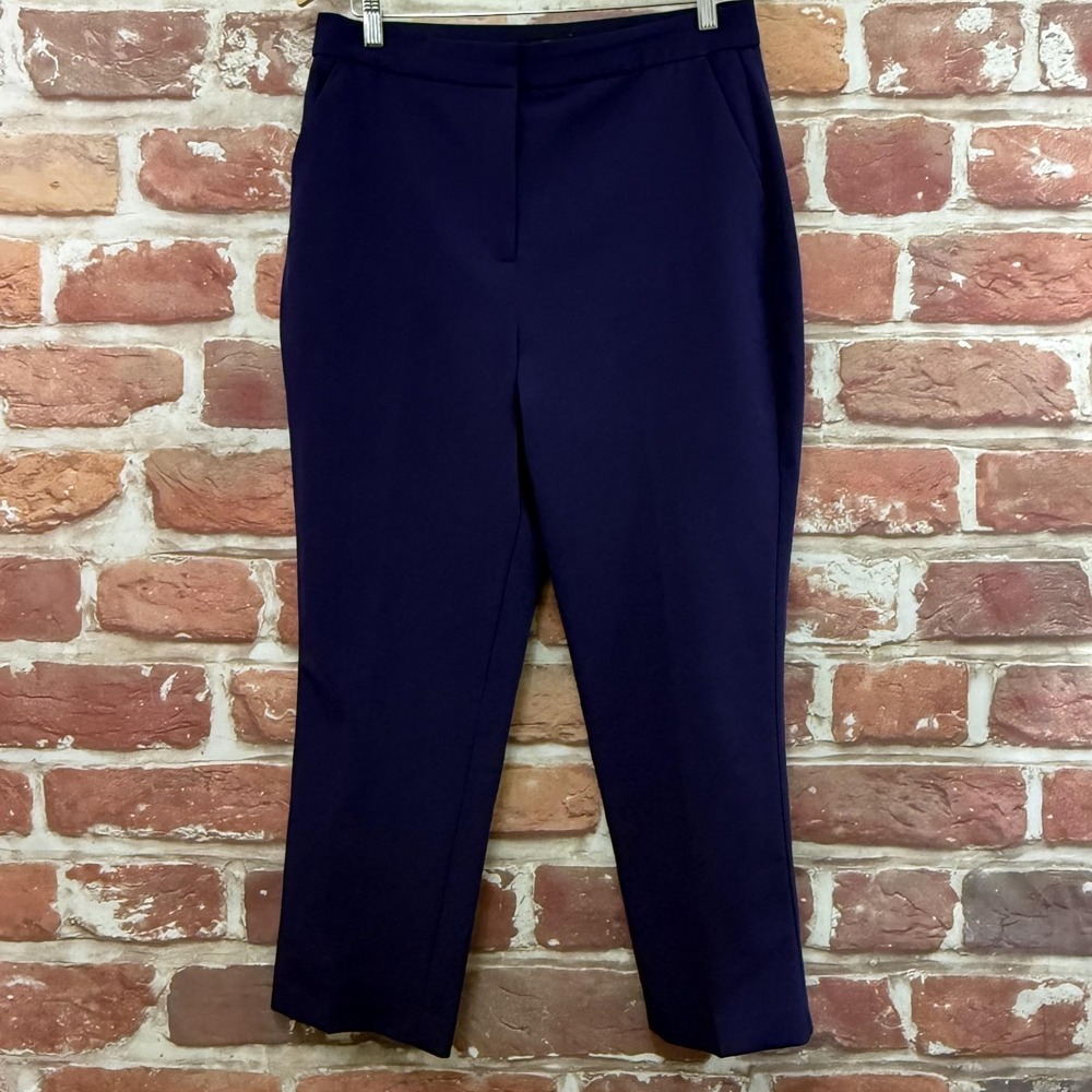 Express Editor Dress Pants Womens 12 Purple Straight Ankle Career Work Trousers